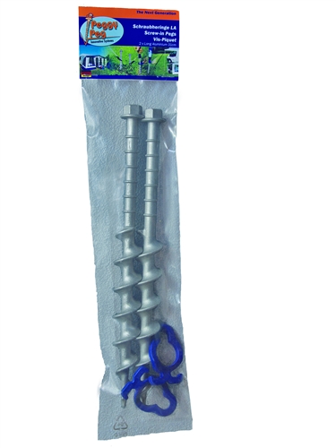 Peggy Peg markskruv i aluminium 31 cm med fästöglor. 2-pack