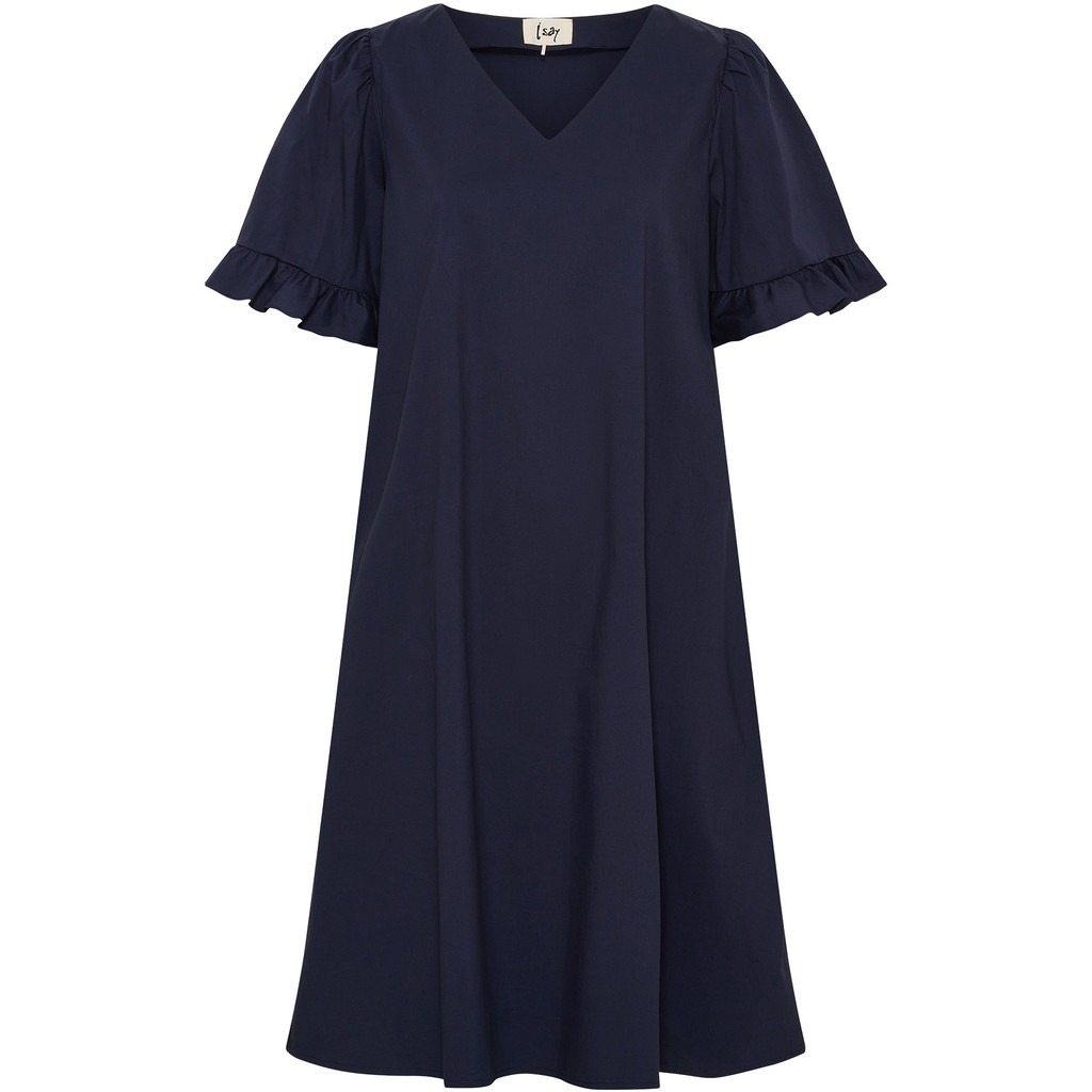 Sigga Flounce Dress - Navy - Isay - 4