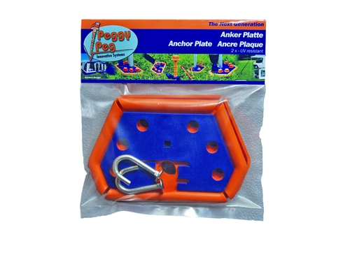 Peggy Peg fixing plate for awning legs with hook