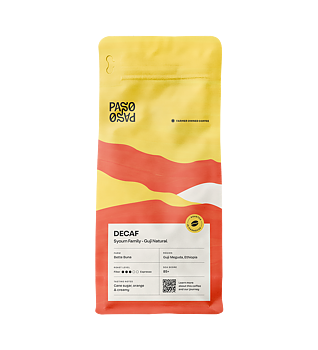 Paso Paso - Syoum Family - Decaf Guji Natural - Etiopien - Mellanrostade hela kaffebönor - 250g
