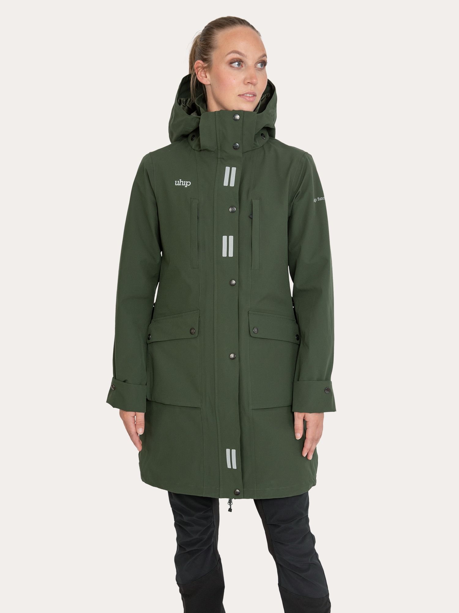Uhip Regular Pro Hundetrainer Lange Jacke – Tiefgrün (44)