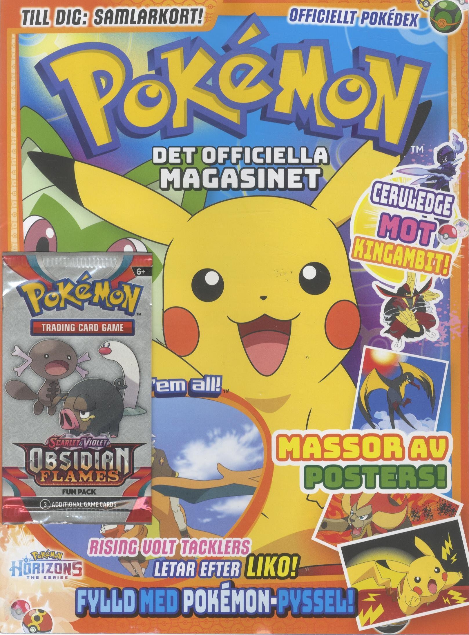 Pokemon magasin nr 2 2025, Extra Scarlet & Violet Obsidian flames fun pack, 3-kort