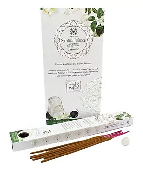Green Tree Gemstone Incense, Spiritual Balance - Rökelse med Bergkristall