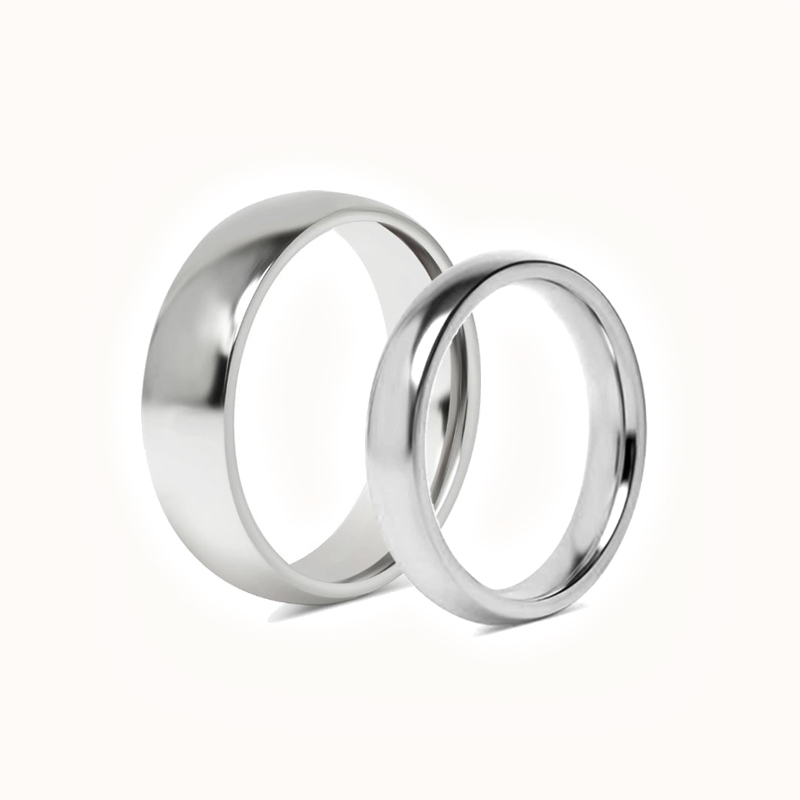 Set med Förlovningsringar - 2 Stålringar 6mm & 4mm