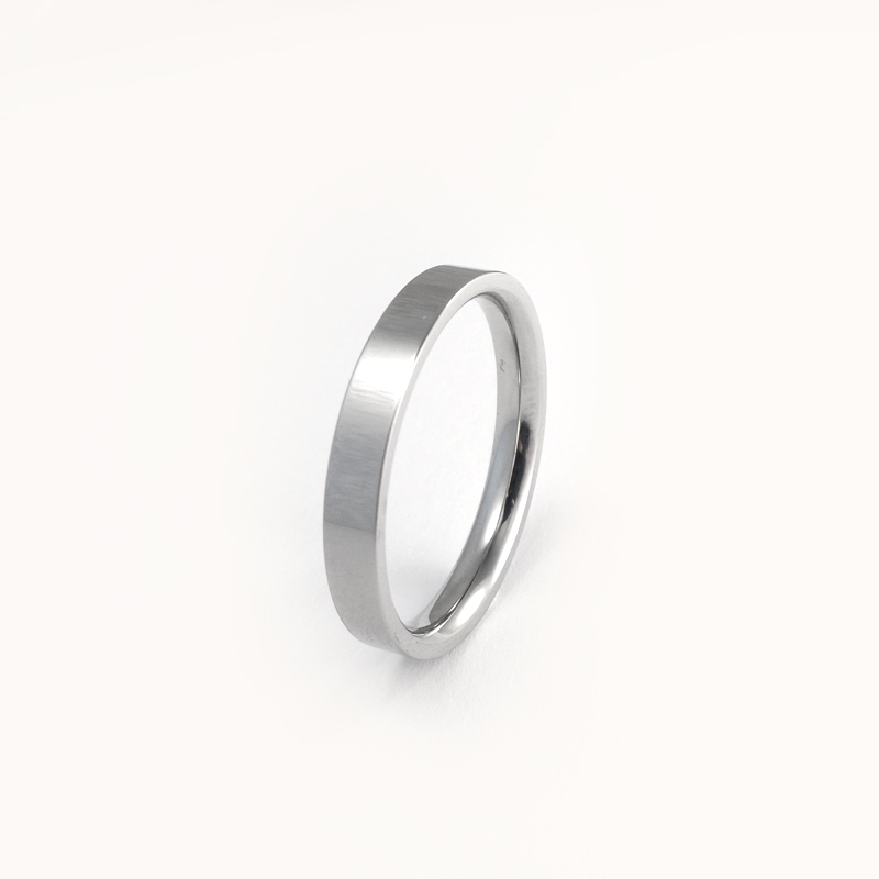Sæt med forlovelsesringe - 1 lige stålring 1 & Forlovelsesring 3 mm - 4