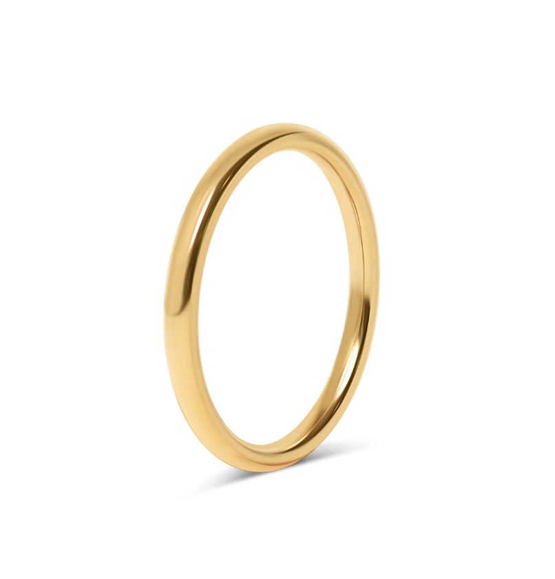 Sæt med forlovelsesringe - 2 guldringe 2 mm &  3 mm - 6