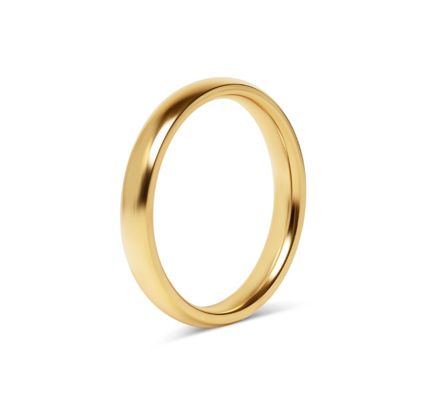 Sæt med forlovelsesringe - 2 guldringe 2 mm &  3 mm - 5