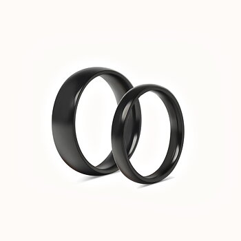 Forlovelsesringsett - 2 svarte ringer 3mm & 6mm