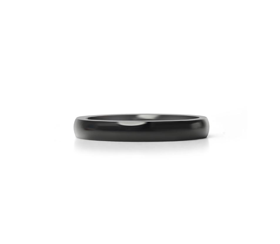 Set med Förlovningsringar - 2 svarta ringar 3mm & 6mm - 8