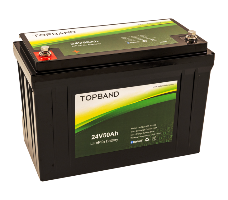 Topband TB2450B Li-ion akku25,6V50Ah 318x165x215 LiFePO4 Bluetooth