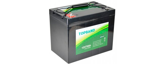 Topband TB1275B Li-ion akku 12,8V75Ah 260x168x213 LiFePO4 Bluetooth