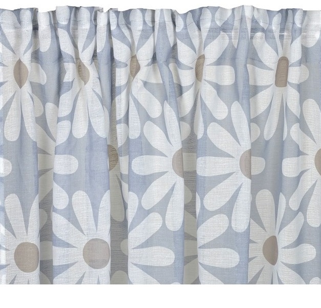 Gardinkappa Vitsippa ljusblå shabby chic Romantisk lantlig stil