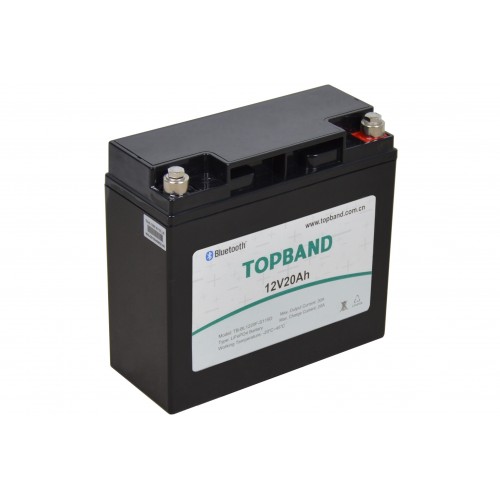 Topband TB1220B Li-ion akku 12,8V 20Ah 181x76x165 LiFePO4 Bluetooth