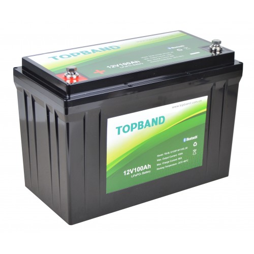 Topband TB12100B Li-ion akku 12,8V 100Ah 318x165x215 LiFePO4 Bluetooth