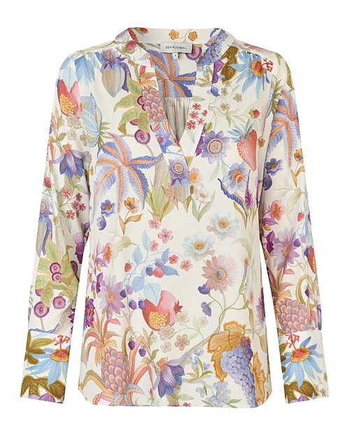Blus Jennifer v-ringad blommig lila/blå/grön - 6