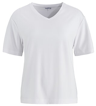 V-ringad t-shirt i bambu, Vit