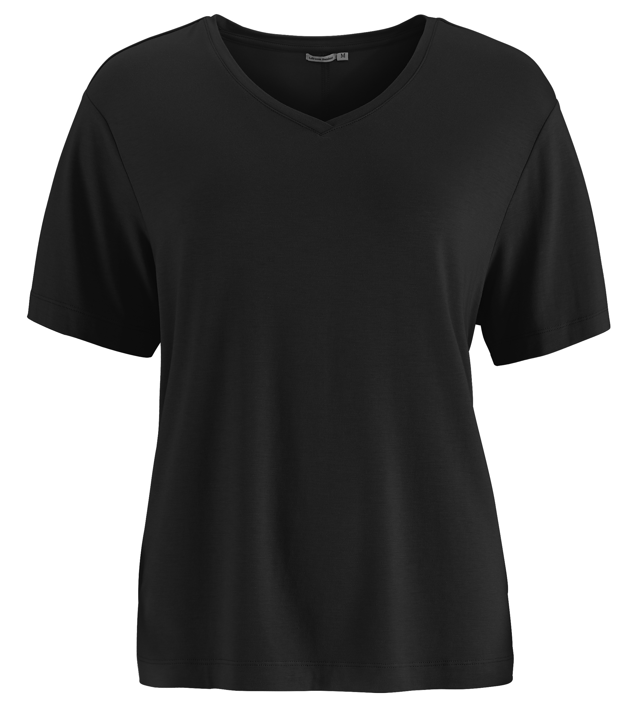 V-ringad t-shirt i bambu, Svart