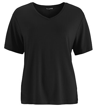 V-ringad t-shirt i bambu, Svart