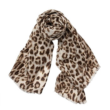  Mönstrad scarf leopardmönstrad med guld