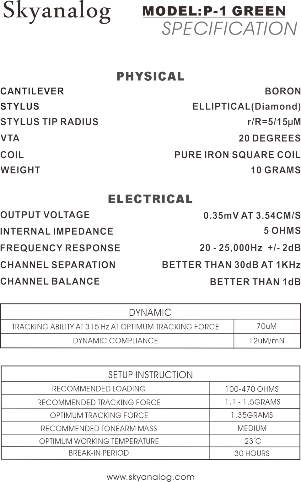 Skyanalog P1Green - 2
