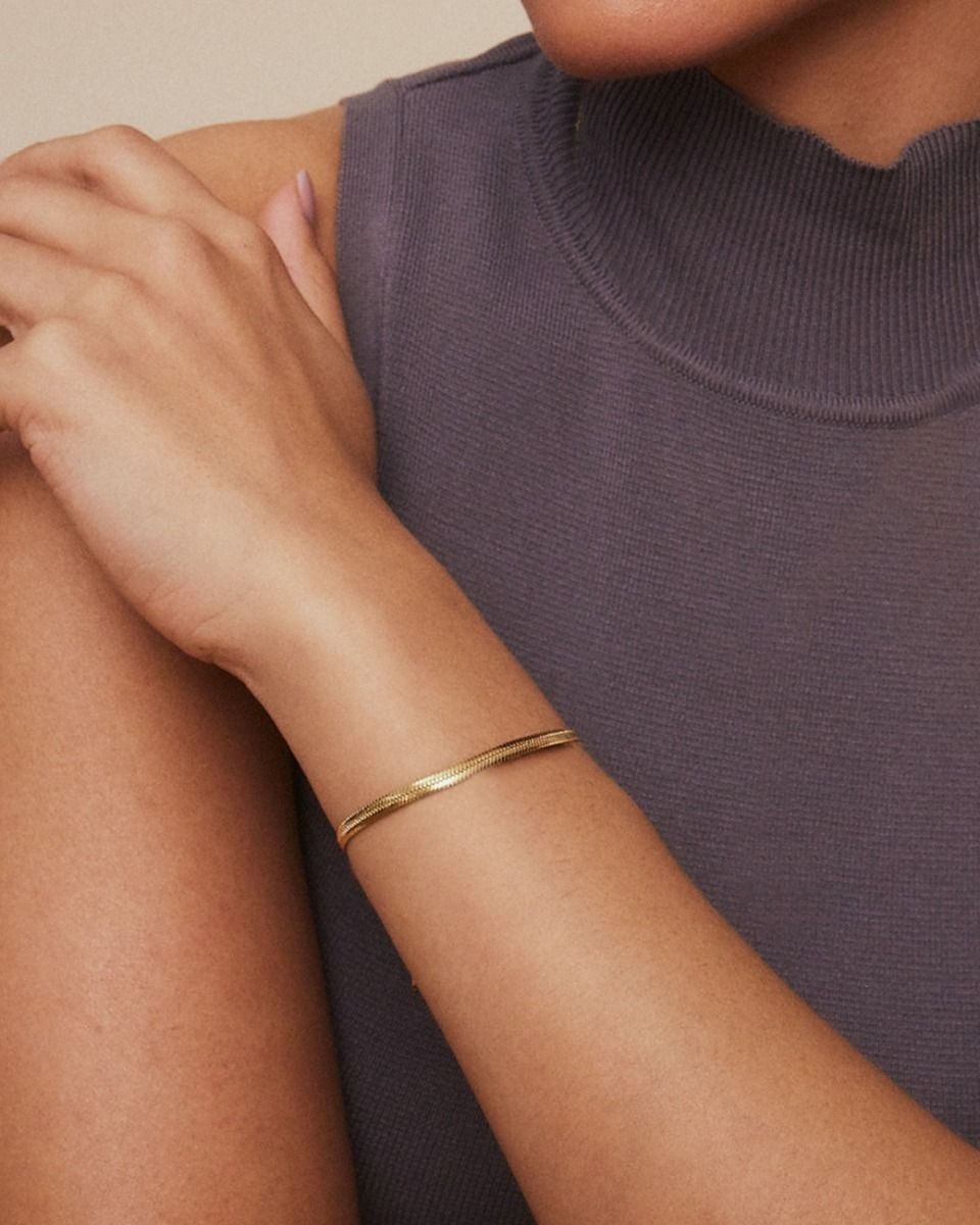 Herringbone Bracelet Gold - Edblad