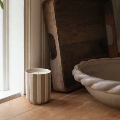 DBKD Doftljus Burn - stripe creme