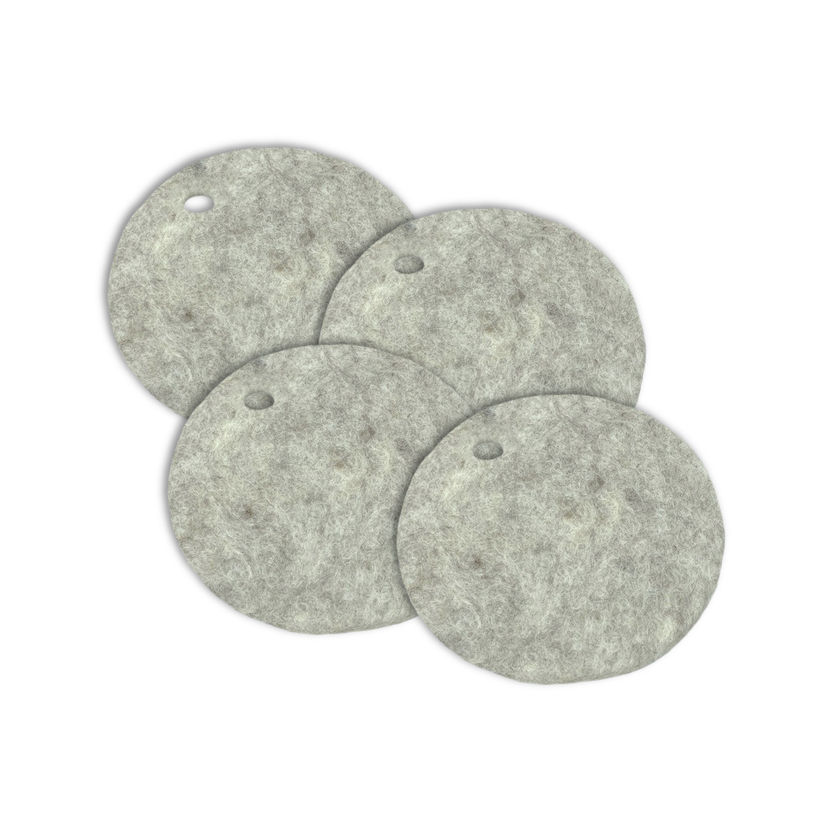 Wooldesign underlägg av tovad ull, 10 cm, 4-pack, beige