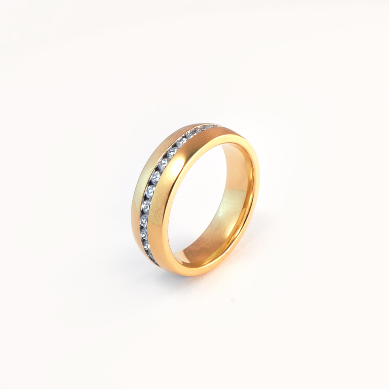 Sett med forlovelsesringer - 1 gullring og 1 Forlovelsesring - 6 mm - 2