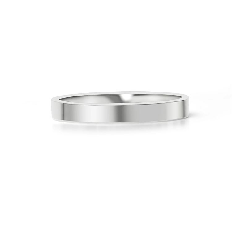 Sæt med forlovelsesringe - 1 stålring & 1 ring med sten - 3 mm - 7