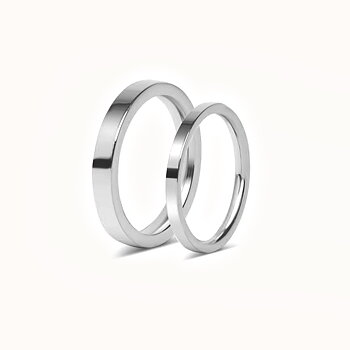Sett med forlovelsesringer - 2 rette stålringer - 3 mm og 2 mm