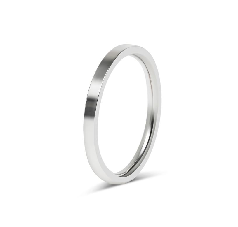 Sæt med forlovelsesringe - 2 lige stålringe - 3 mm & 2 mm - 6