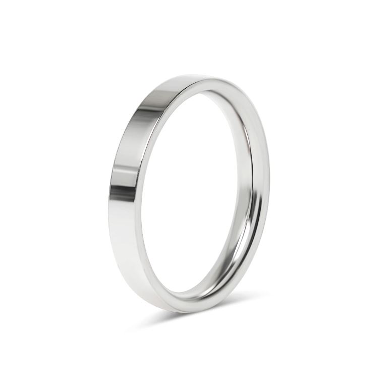 Sæt med forlovelsesringe - 2 lige stålringe - 3 mm & 2 mm - 5