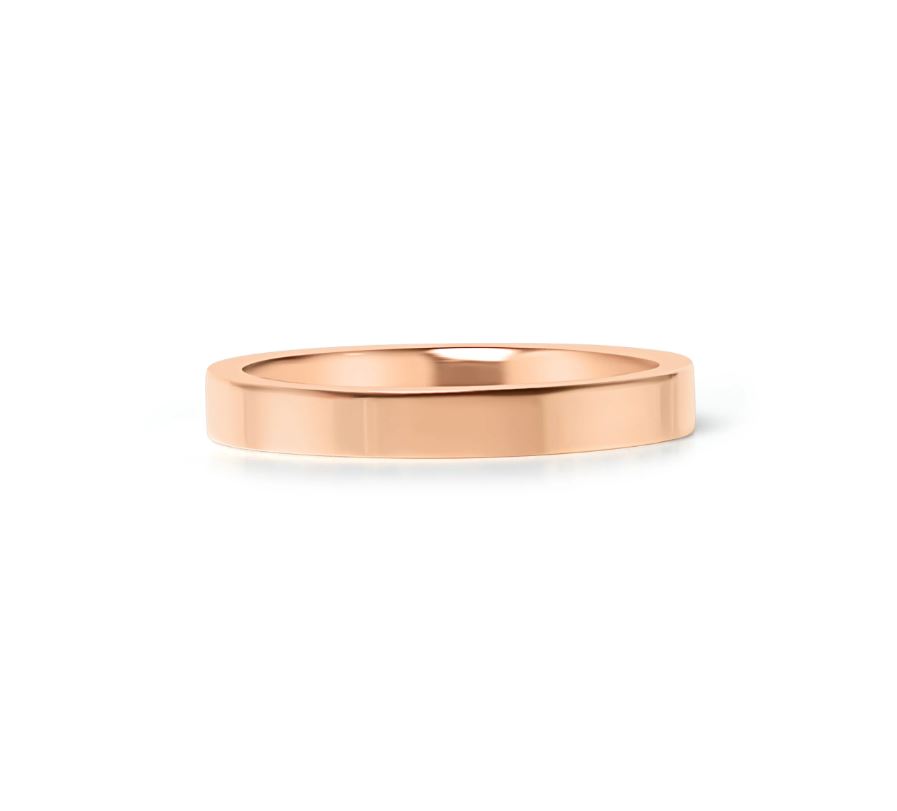 Sæt med forlovelsesringe - 2 lige ringe i rosaguld - 3 mm & 2 mm - 7