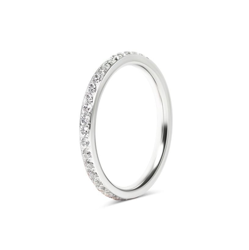 Sæt med forlovelsesringe - 1 lige stålring og 1 Forlovelsesring - 3 mm og 2 mm - 5
