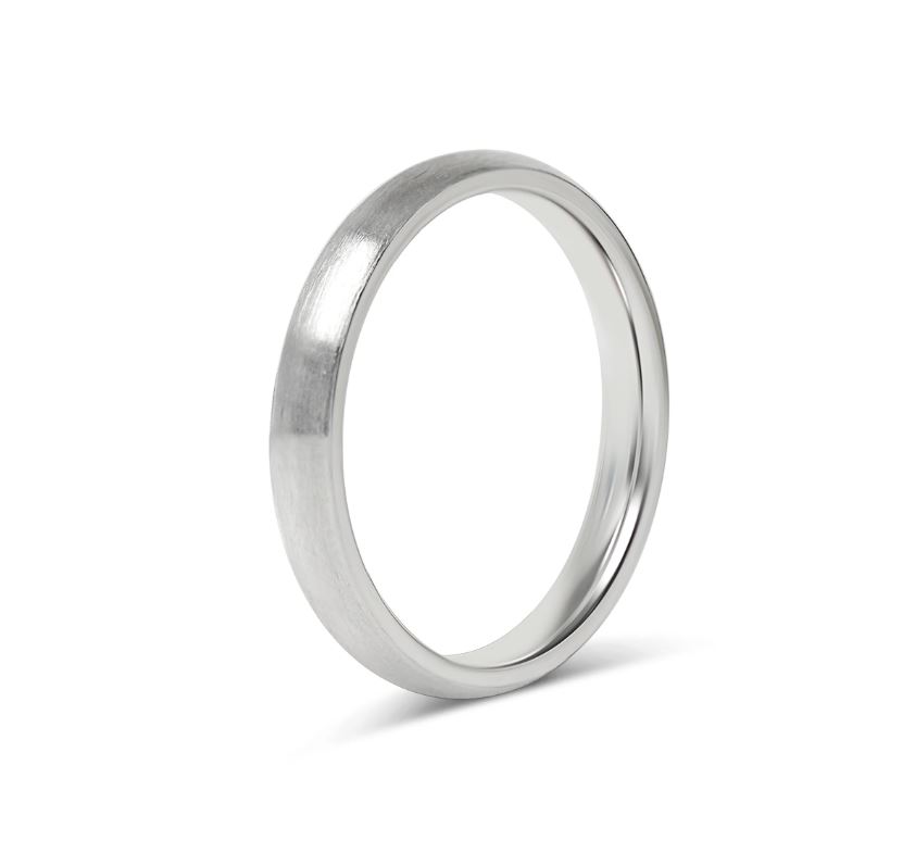 Sæt med forlovelsesringe - 2 matte stålringe - 4 mm & 3 mm - 6