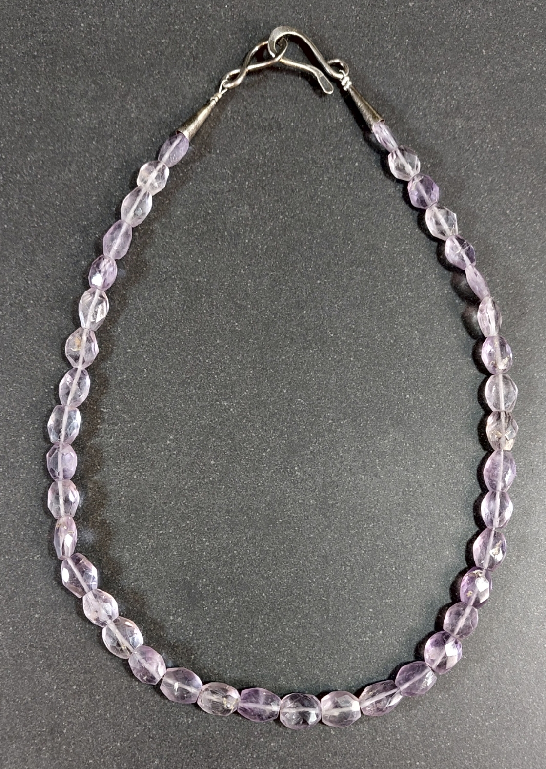 Fasett slipad Ametist pärla halsband