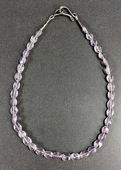 Fasett slipad Ametist pärla halsband