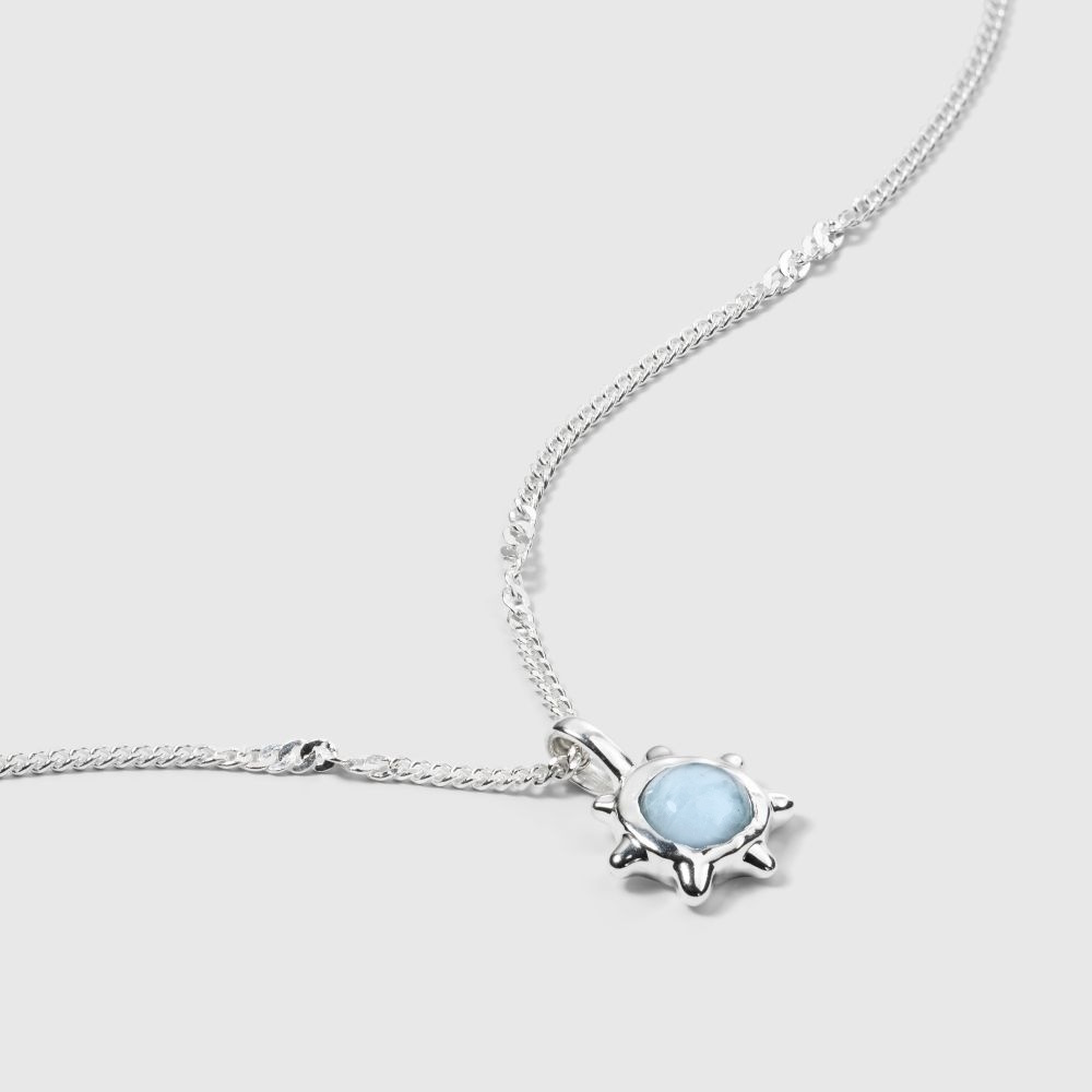 Syster P Florentina Aquamarine Halsband Silver