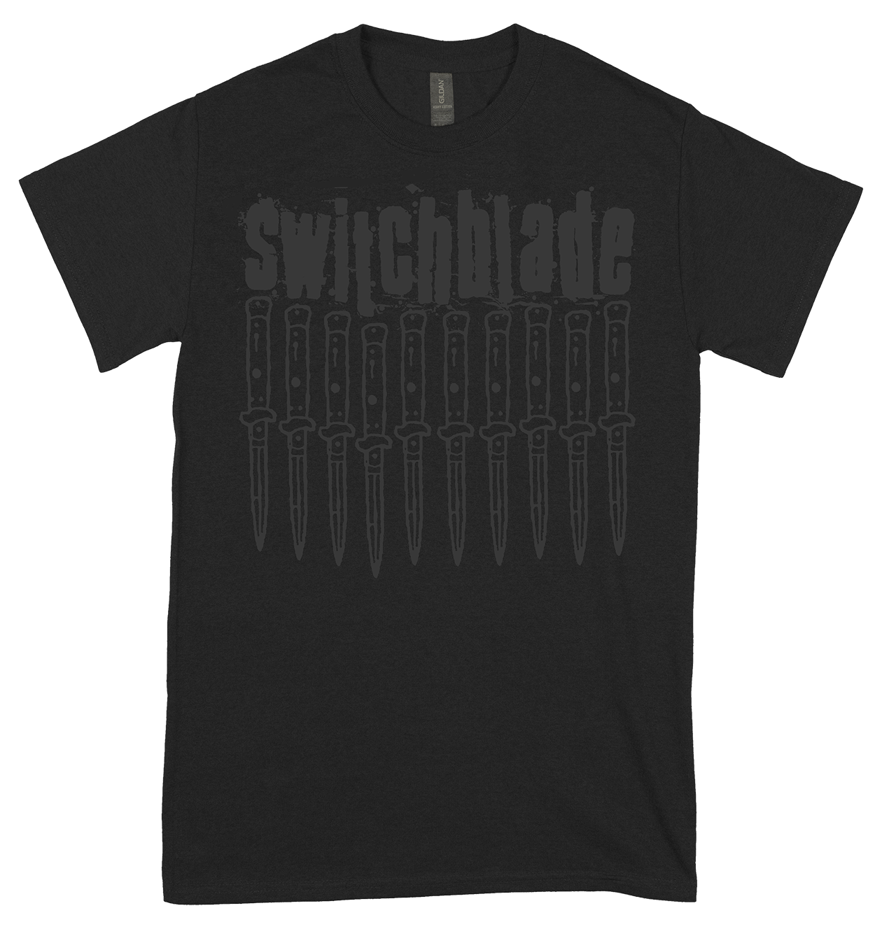 SWITCHBLADE - 25 Year Anniversary (black on black) T-shirt 