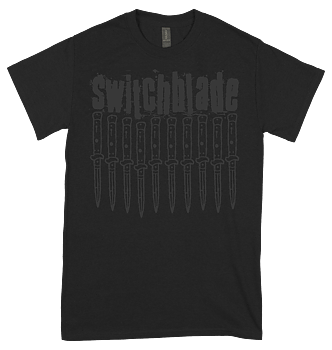 SWITCHBLADE - 25 Year Anniversary (black on black) T-shirt