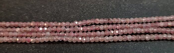 Rubellit / Rosa Turmalin Pärlor på Sträng - Fasetterad 1,8mm