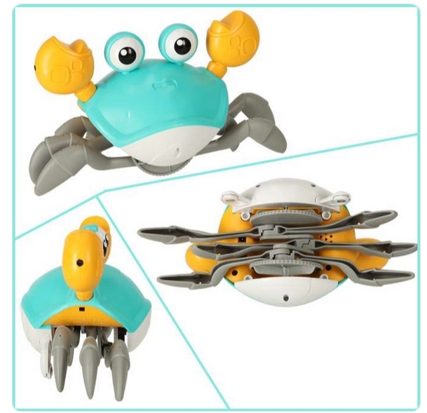 Vuorovaikutteinen rapu Crawler Baby Crab Music Toy, elektroninen valaistu ryömintälelu - 4