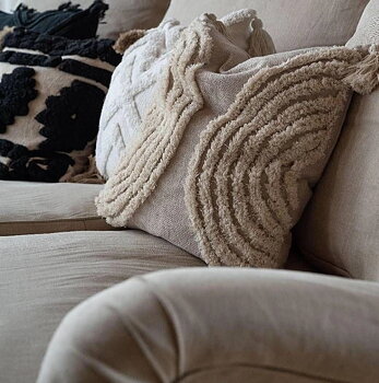 Kuddfodral Boho Oat tufftat bomull Gårdsromantik lantlig stil