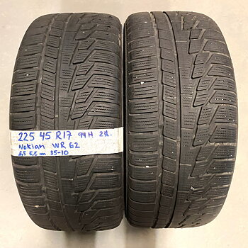 17" BEGAGNADE VINTERDÄCK M+S | 2 st 225/45 R17 94H Nokian WRG2 | V35-10 | 5.5|5.5 mm | H-5