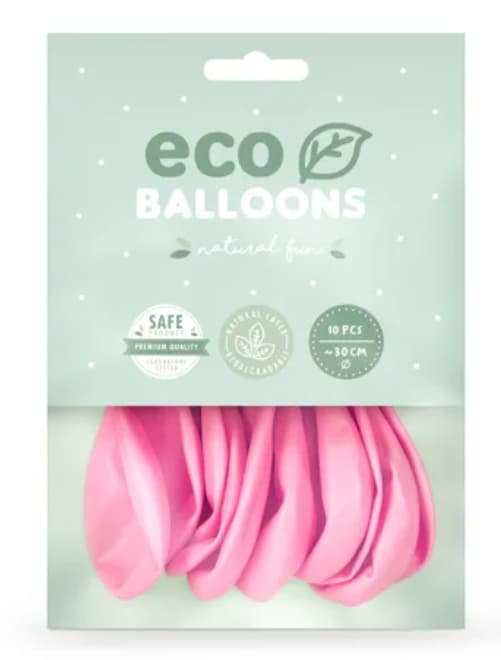 Ballonger pastell - ECO Rosa (10-pack)