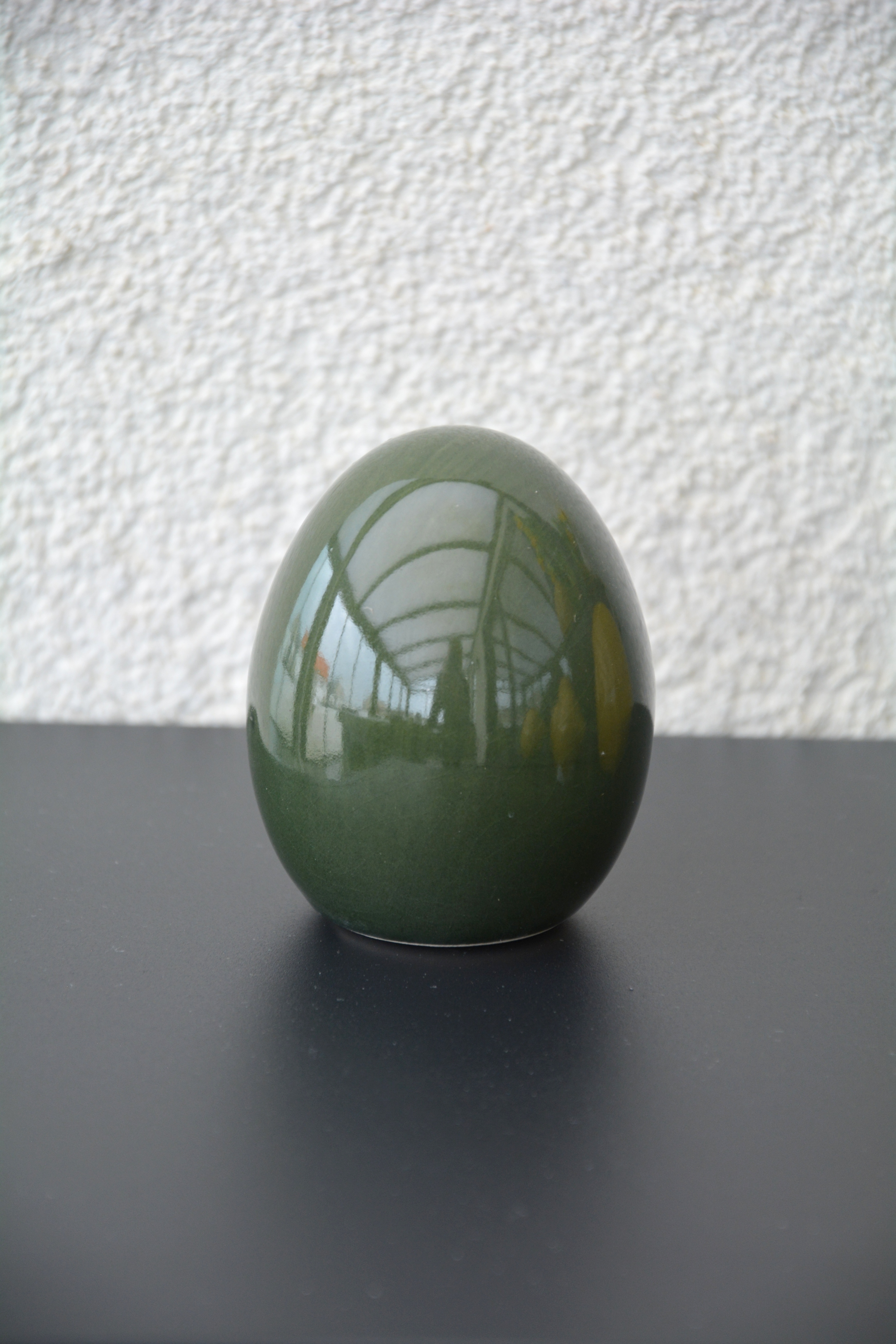 Ägg Agda grön keramik stor 7,5 cm - 3