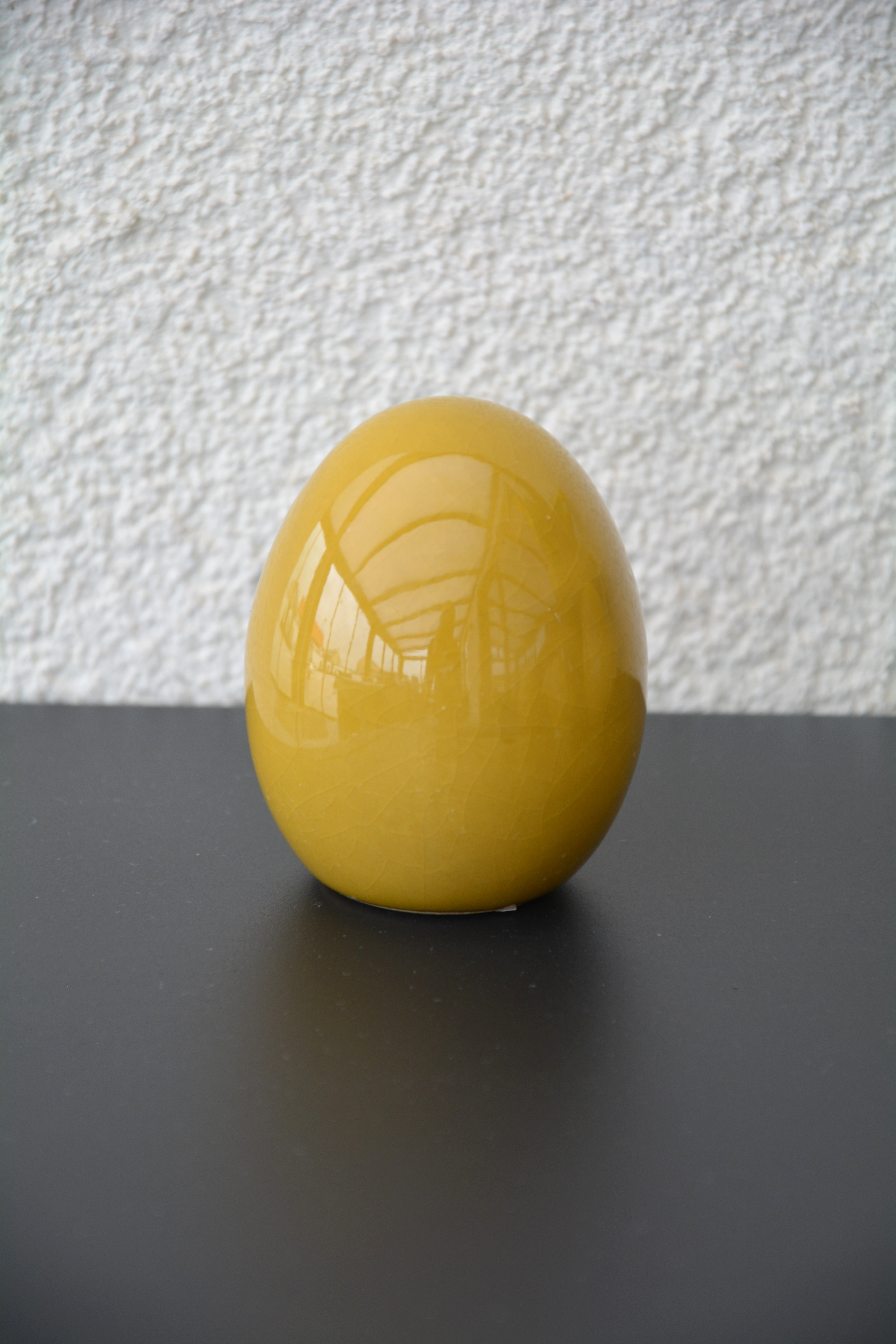 Ägg Agda senapsgul keramik stor 7,5 cm - 4
