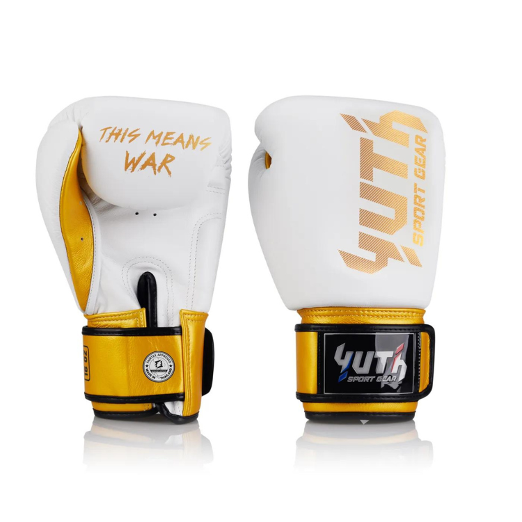 Yuth Thaiboxhandske Gold Line Vit 12-14 oz - 2