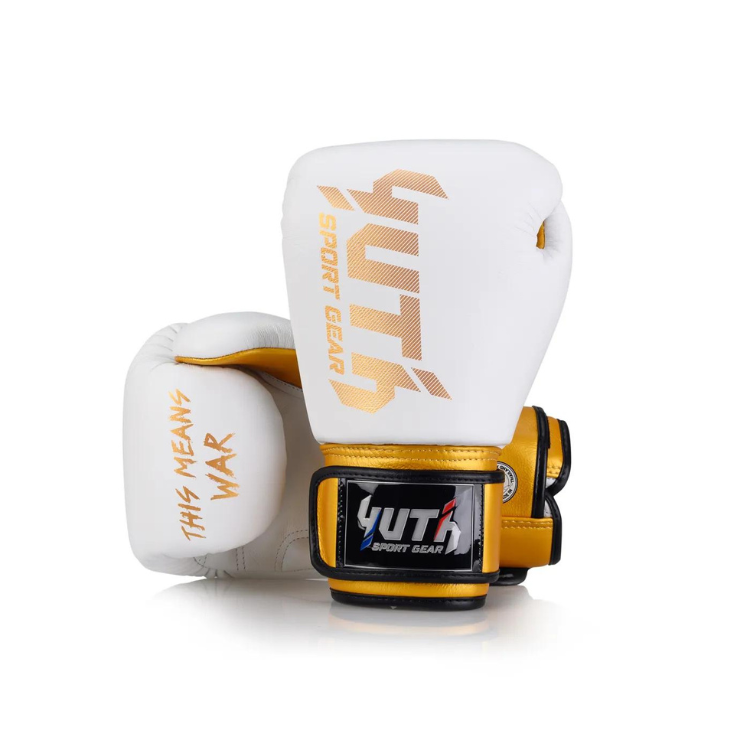 Yuth Thaiboxhandske Gold Line Vit 12-14 oz