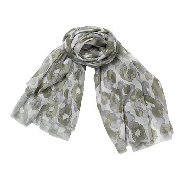  Mönstrad scarf i olivtoner